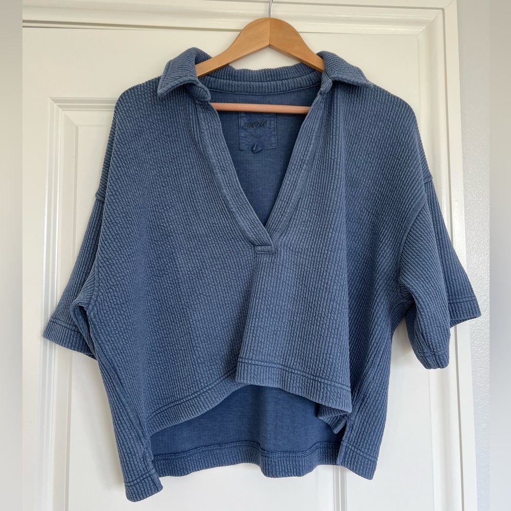 Aerie Short Sleeved Polo Sweatshirt and Skirt Set